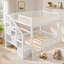 Lit superposé double au-dessus d'un lit double avec escalier de rangement-1335030088