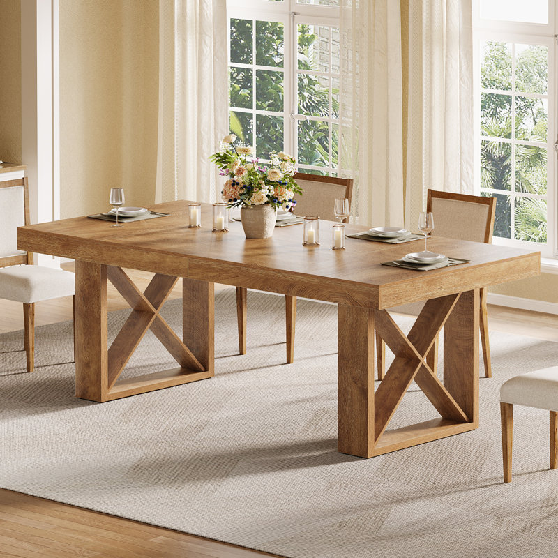 63'' Farmhouse Rectangular Dining Table for 4–6 with Rustic Wood Finish