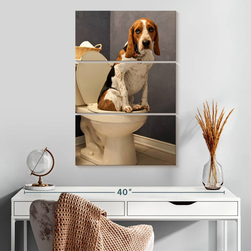 L'heure des toilettes Ketti Hound, H 32 po x l 20 po