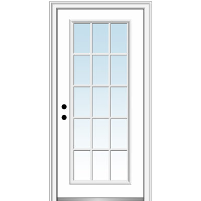 Porte d'entrée avant pré-montée en verre transparent 1-Lite