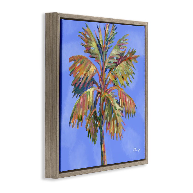  «Tropical Bondi Palm Floater» par Paul Brent, H 25 po x l 25 po, Cadre flottant orme Montalcino