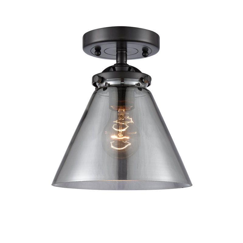 Plafonnier semi-encastré 1 lumière 7,75 "teme, Bronze huilé, Plaqué couleur fumée, Ampoule non incluse