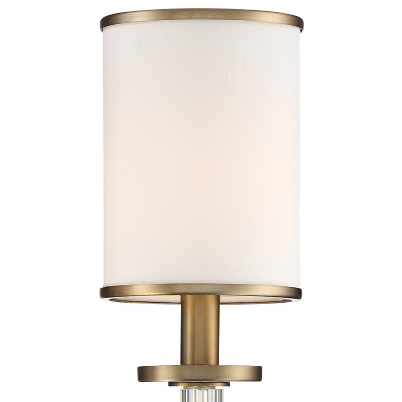 Buntingford 18.5" H 2-Light Dimmable Steel Wallchiere with Crystal Accents, Aged Brass