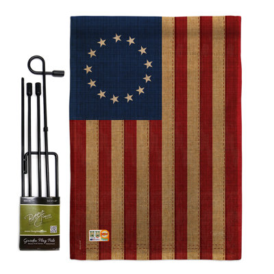 Double Sided 18.5'' H x 13'' W Burlap Flag Set