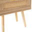 Table d'appoint moderne en rotin de 15,75 po avec tiroir, pieds en bois massif, table de chevet pour la chambre à coucher et le salon