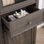Grande armoire de rangement autoportante avec porte vitrée et tablettes réglables, buffet pour une organisation polyvalente des pièces-299283112