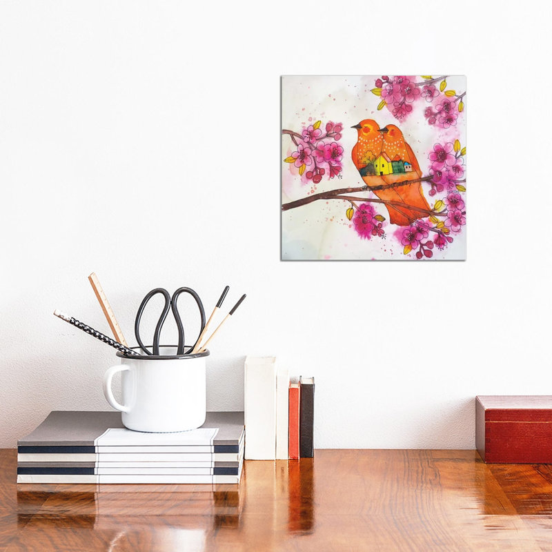 Sous Les Cerisiers by Sylvie Demers - Wrapped Canvas Painting, 30.48 cm H x 30.48 cm W