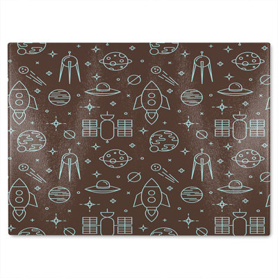 Planets And Stars Glass Chopping Board