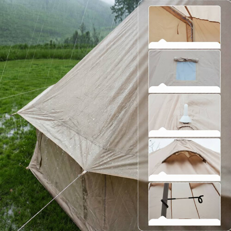Tente de camping familiale (beige), Beige