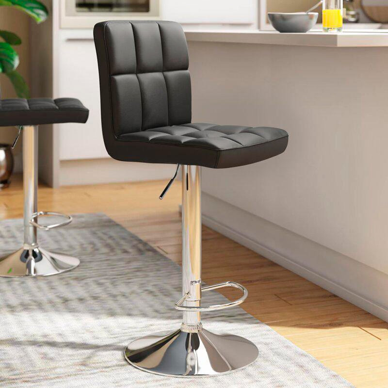 Tabouret pivotant à hauteur réglable Dovas, Noir
