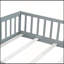Lit double pleine grandeur avec garde-corps de sécurité et porte tournante, fabrication en bois d'hévéa durable pour les pièces compactes