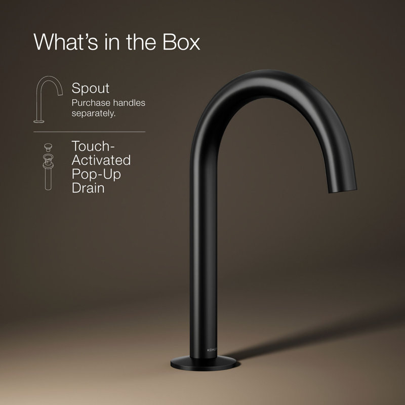 Components™ Bathroom Sink Spout with Tube Design, Matte Black