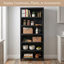 Bibliothèque de 76,3 po à 6 niveaux avec tablettes réglables et pieds surélevés, rangement noir pour le salon, la chambre à coucher, la cuisine ou le bureau à domicile-2026314610