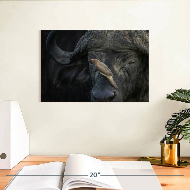Brampt Bird On Buffalo, 8" H x 12" W