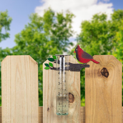 La Crosse 704-4612 5-inch Capacity Metal Cardinal Rain Gauge
