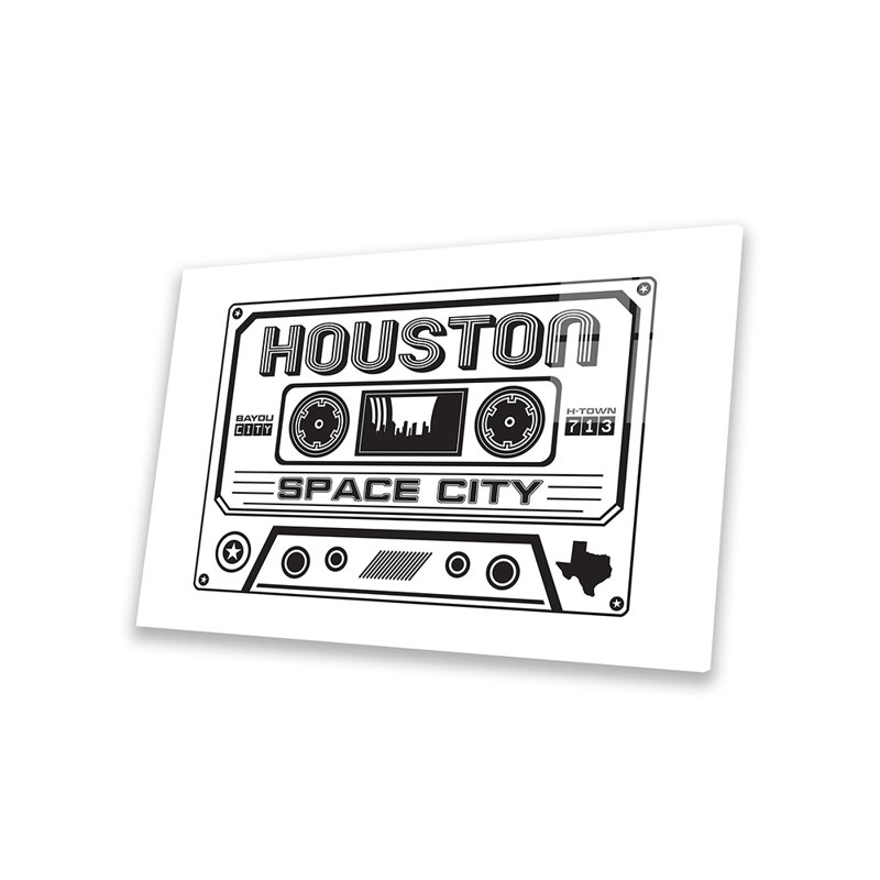 Impression sur cassette Houston sur verre acrylique, H 16 po x l 24 po x P 0,25 po