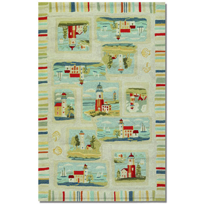 Rundall Hand Hooked Ikat Indoor / Outdoor Rug