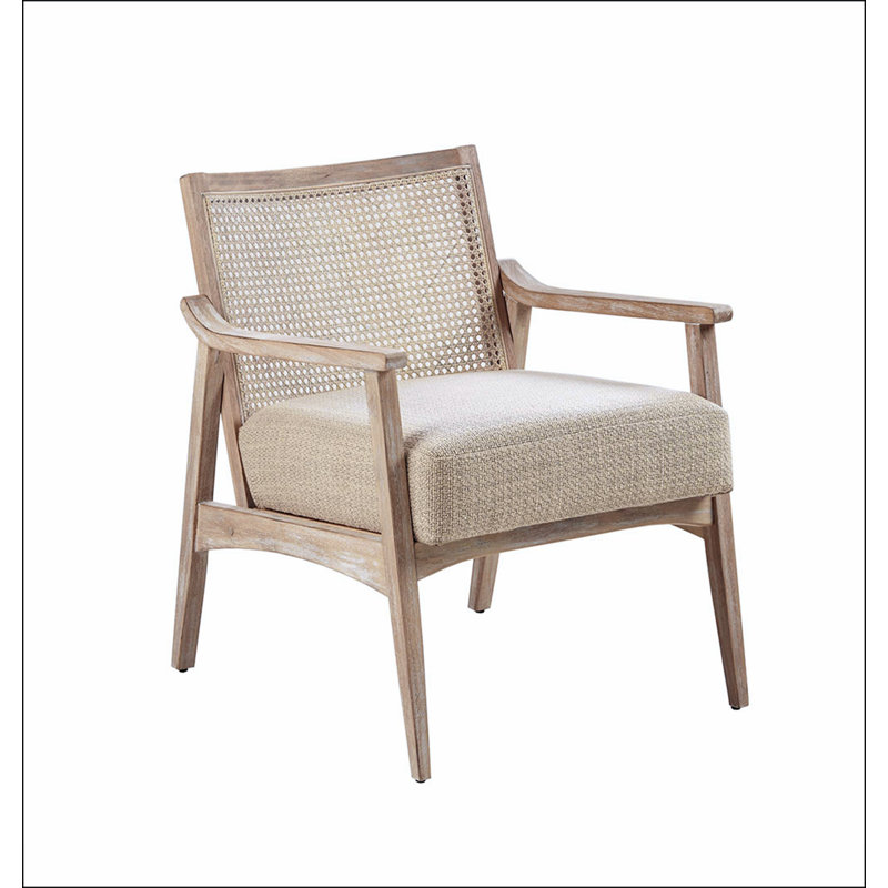 Fauteuil en polyester brun clair à 4 pieds