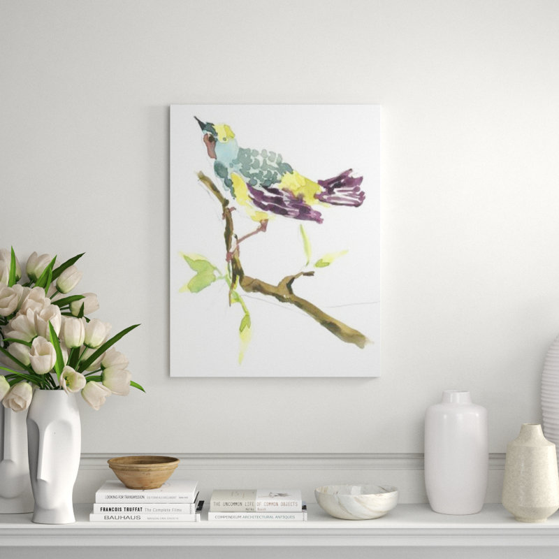 Myrtle Warbler Painting by Fern Cassidy, 31" H x 24" W, Outdoor