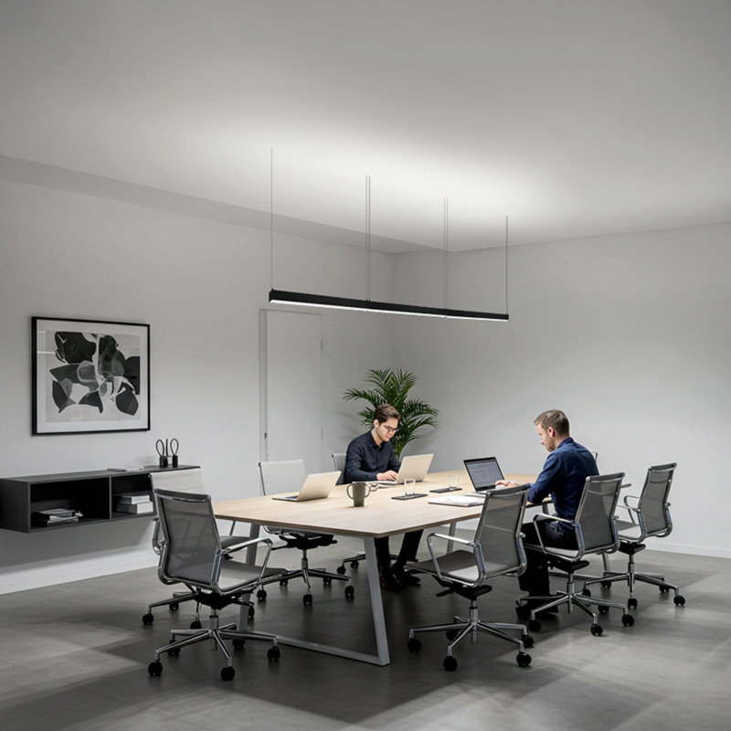 4Ft Led Suspension Linear Light, Up&Down Lighting For Office Living Room, 3000K/4000K/5000K Selectable
