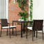 Chaises de salle à manger d'extérieur 2 pièces avec coussin, chaise de patio, et, blanc crème pour le jardin, patio, terrasse. Confortable.