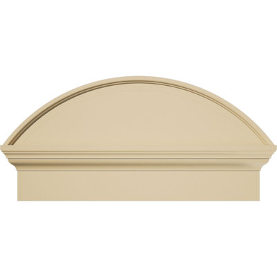 26"W x 13-3/8"H x 2-1/2"P Segment Arch Smooth Signature Urethane Combination Pediment, Primed Tan