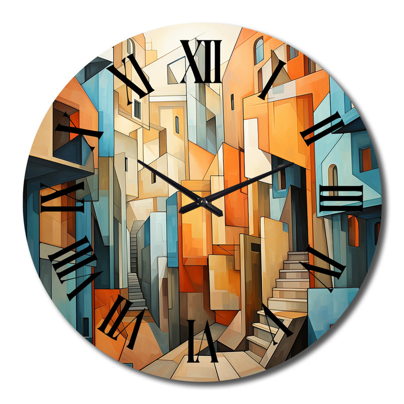 Horloge murale Cubism Art Multidimensional V - Paysages, Grand