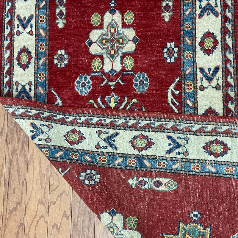  Handmade Kazak Wool Runner