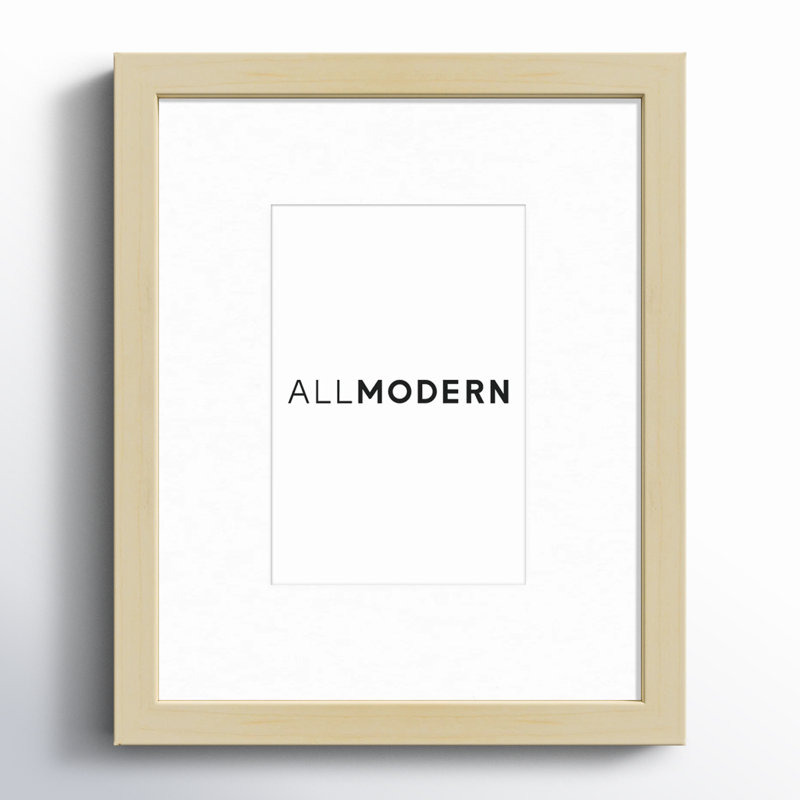 Capullo Wood Matte Picture Frame with Mat, White Maple, 8" x 10", 4" x 6"