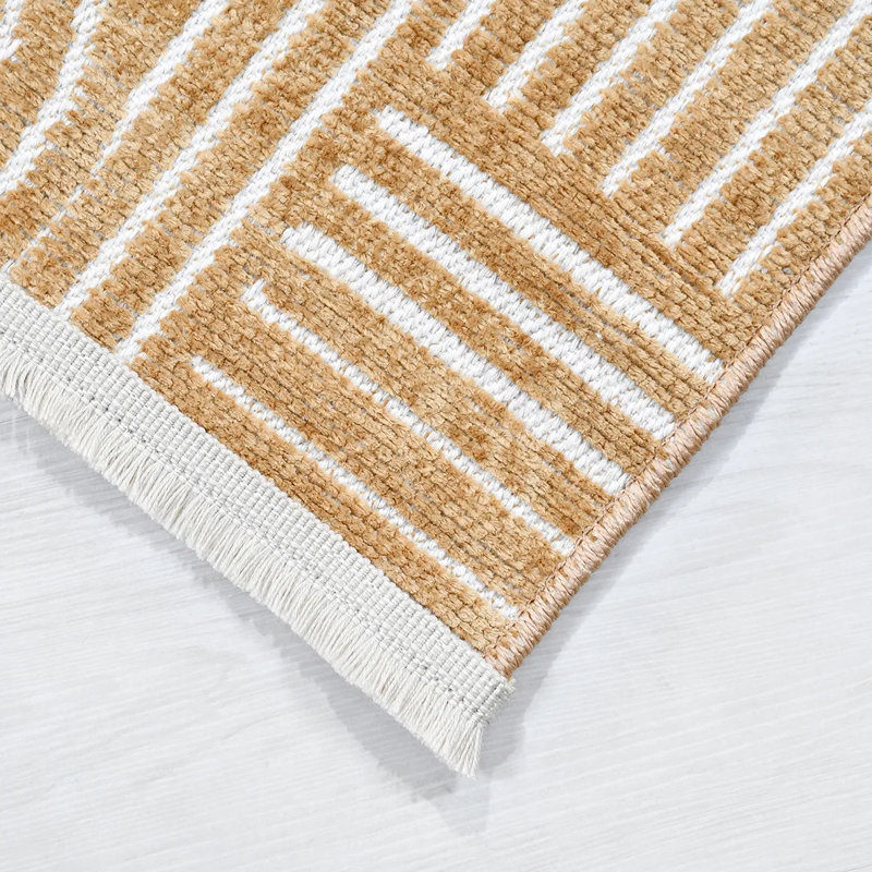 Tapis en polyester blanc Fenwick facile à nettoyer, 6,5 pi x 9,5 pi