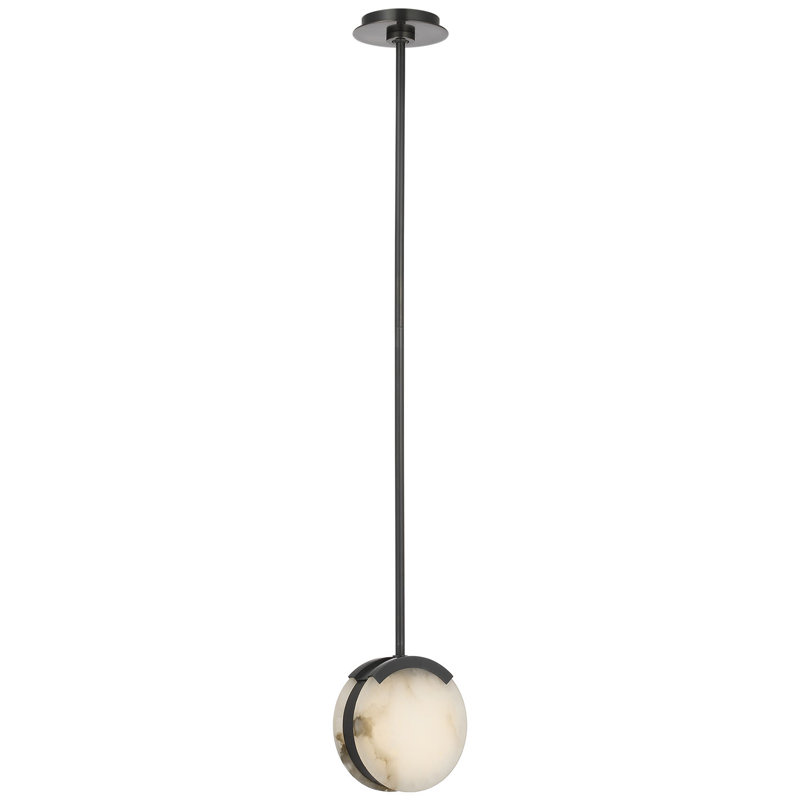 Kelly Wearstler Melange 7" Pendant in Antique-Burnished Brass with Alabaster, Bronze