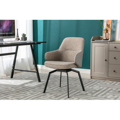 Zynah Swivel Upholstered Accent Chair with Steel Legs by Latitude Run