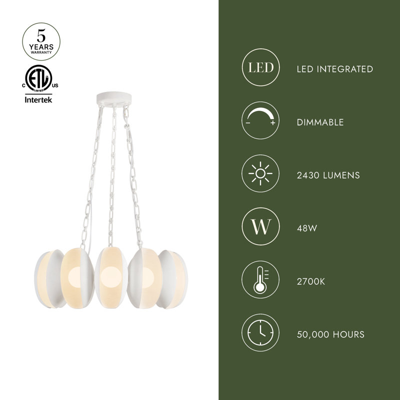 Cortez 25-in Brass dimmable LED Chandelier, Oil Rubbed Bronze