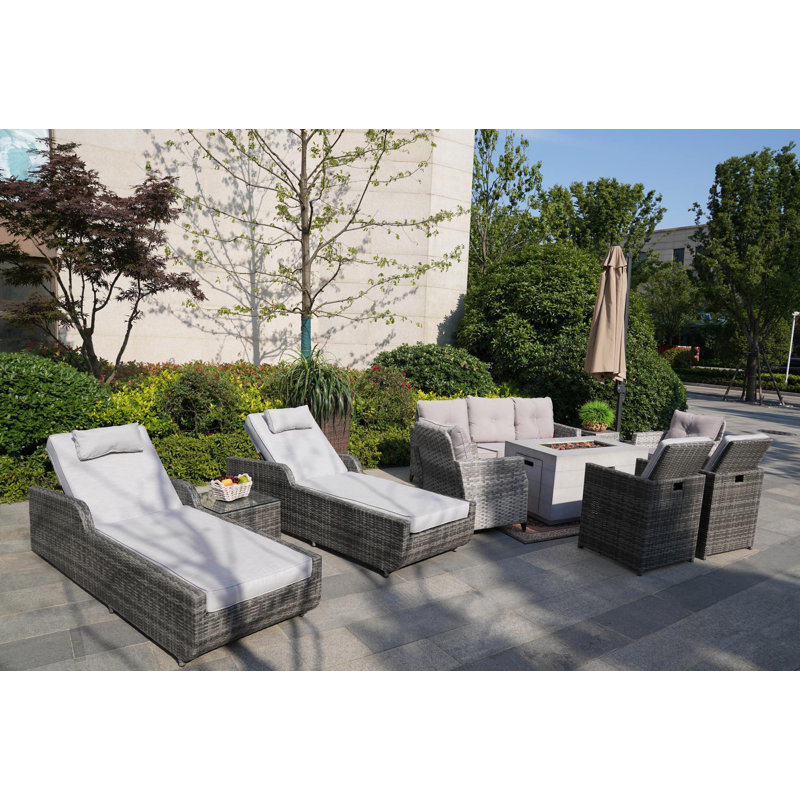 9 - Person Patio Conversation Set with Cushions