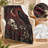 Moonlit Raven Skull Blanket with Burgundy Roses and Ornate Gothic Border, Dark Flannel Throw for Couch, Bed, Reading, Travel and Room Accent, 30 x 40 in-135451139