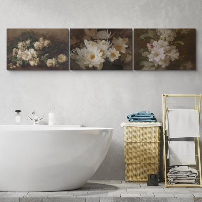 "Bouquets de fleurs de jardin rétro" - 3 pièces