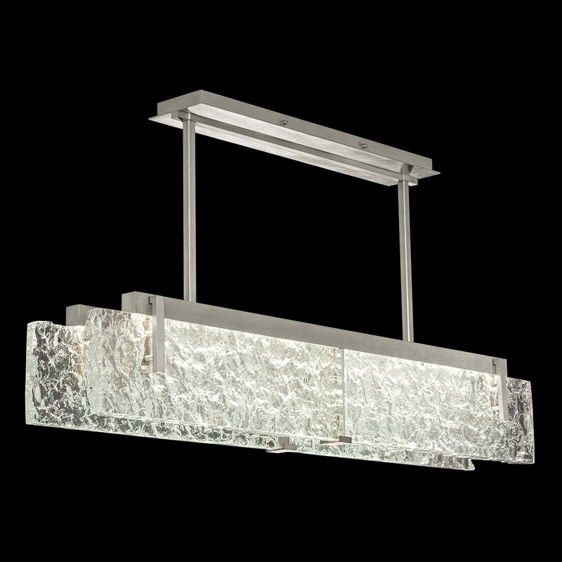 Luminaire suspendu linéaire 52,25 po Terra, Transparent, Argent