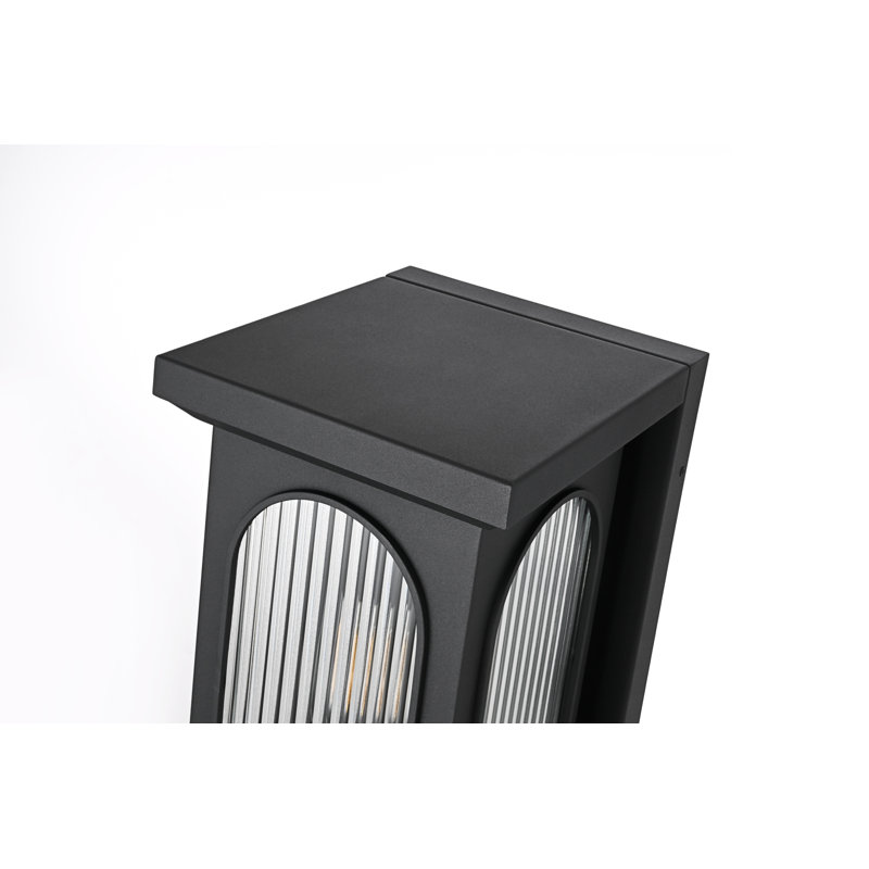 Sevyn Outdoor Wall Sconce in Black, 17" H x 9" W x 11" D