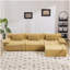 Combinaison modulaire, forme de joint en bambou, fauteuil, très grande compression et assise profonde en chenille 3 + 1 places (avec 3 coussins)-358227385