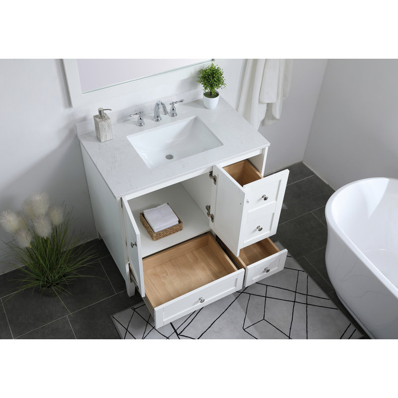 Ensemble de meuble-lavabo simple 36 po Selma, Blanc