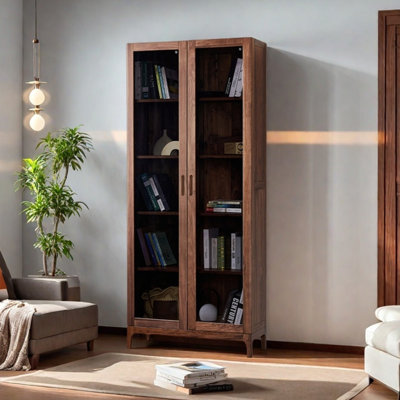 Light luxury walnut bookcase by Kaoloupin