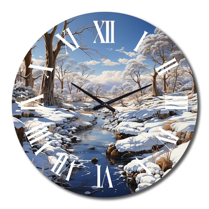 Horloge murale Winter River Natures, Très grand