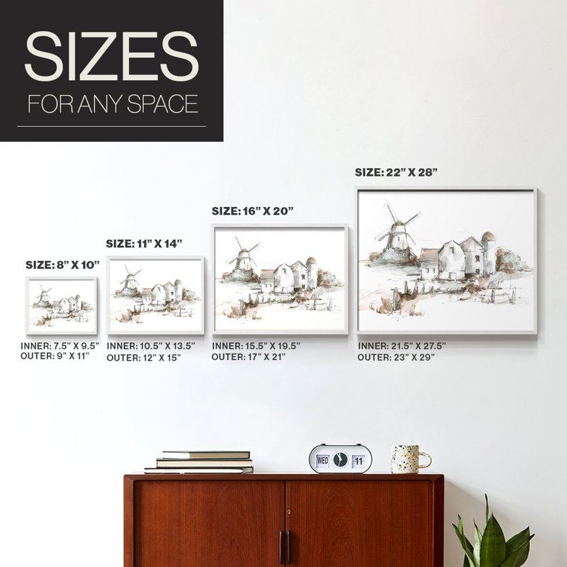 Old Mill Farm II -Framed Print - Restickable, H 16 po x l 20 po, Blanc