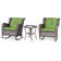 3 Piece Rocking Chair Set Seating Group With Beige Cushions