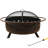  Cosmic Round Wood-Burning Steel Fire Pit with Spark Screen-2100296255-2100296243