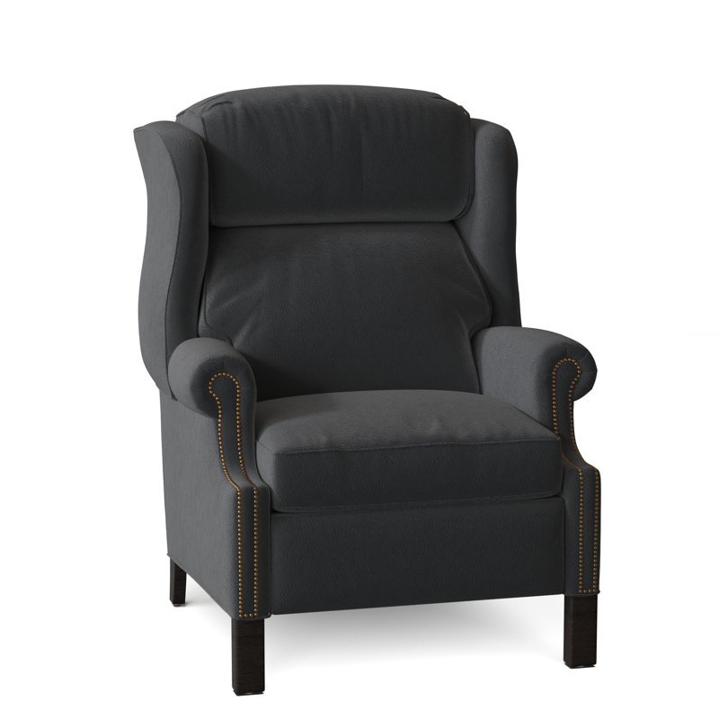 Chippendale Recliner, Outsider Raven Genuine Leather, Cobblestone, #9 French Natural