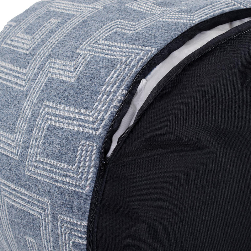 Pouf haut / extérieur Zyahir Syros Natural, Bleu
