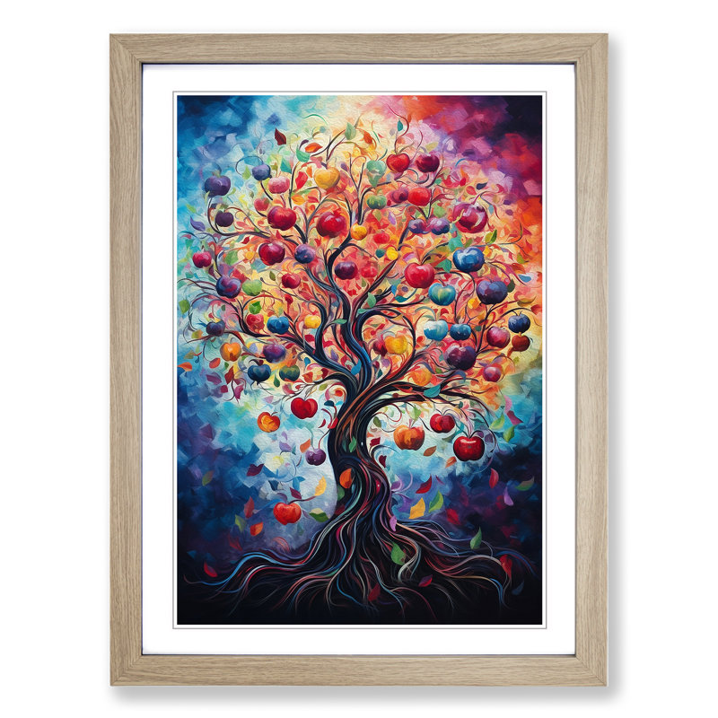 Single Picture Frame Print on Wood, Oak Framed, 34cm H x 25cm W