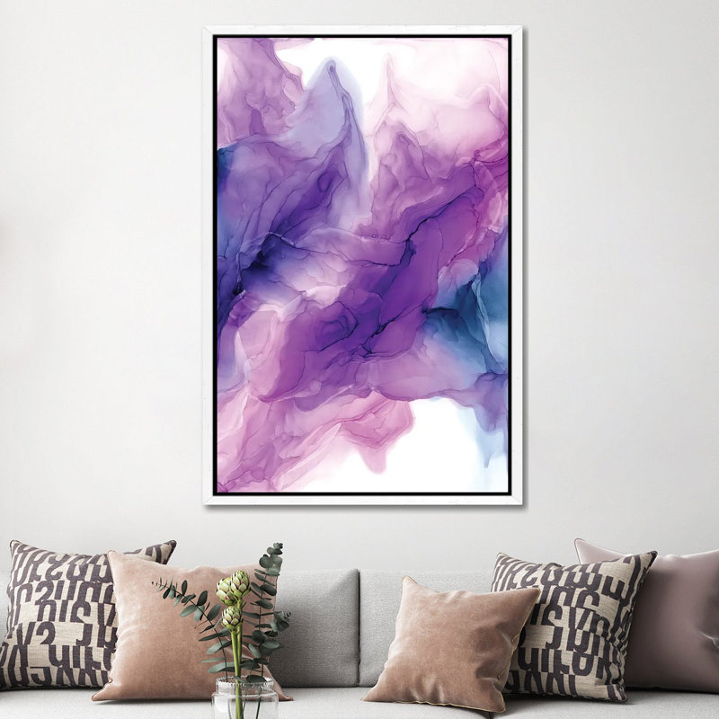 Purple Power I 1 Piece Wall Art on Canvas, 152.4cm H x 101.6cm W x 3.81cm D, White Framed
