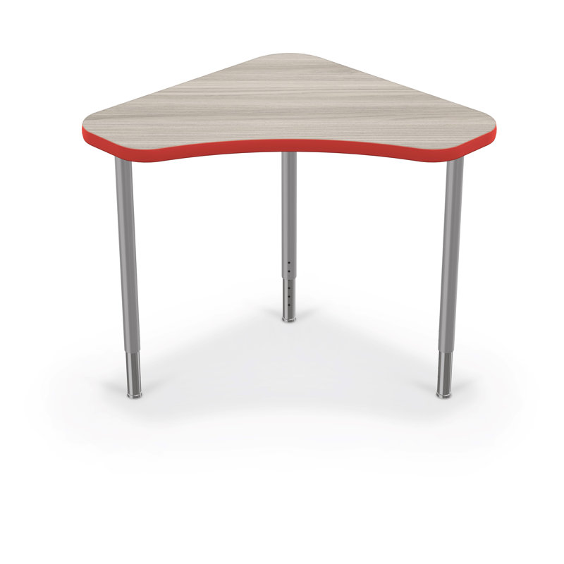 Hierarchy Laminate 32'' h x 36.7'' w Adjustable Collaborative Desk, Grey Elm/Red Edge